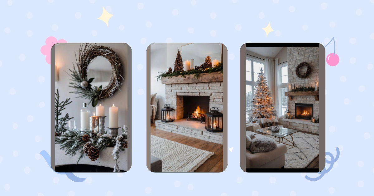 Winter Wonderland: 16 Lovely Ideas for Your Fireplace Mantle