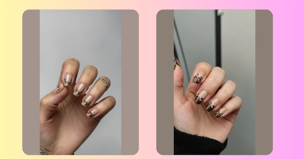 Holiday Spirit: 22 Deer Print Nails Design for Your Festive Manicure 31 3 31